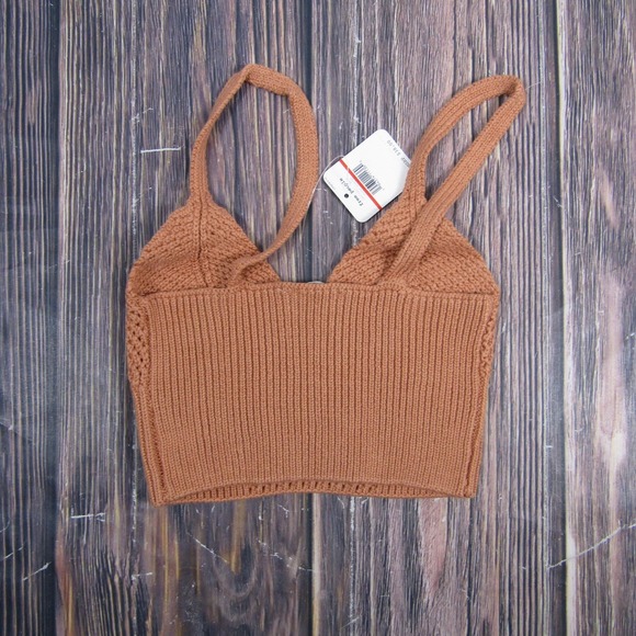 Free People Bralette Womens XS/S Sugar Almond Seamless Rib Knit Brami OB975817 - Picture 2 of 5